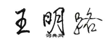 駱恆光王明路行書個性簽名怎么寫