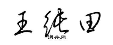 梁錦英王純田草書個性簽名怎么寫