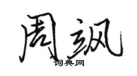 駱恆光周颯行書個性簽名怎么寫