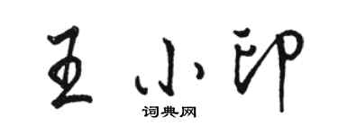 駱恆光王小印行書個性簽名怎么寫