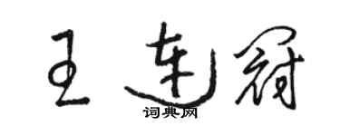駱恆光王連冠草書個性簽名怎么寫