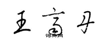 梁錦英王齊丹草書個性簽名怎么寫