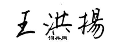 王正良王洪揚行書個性簽名怎么寫