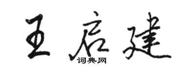 駱恆光王啟建行書個性簽名怎么寫