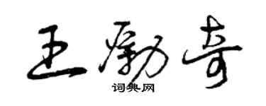 曾慶福王勵奇草書個性簽名怎么寫