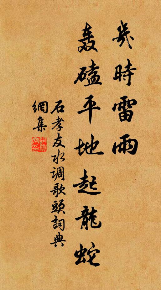 石孝友幾時雷雨,轟磕平地起龍蛇書法作品欣賞