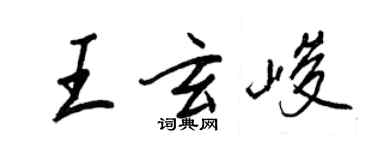 王正良王玄峻行書個性簽名怎么寫