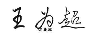 駱恆光王為超行書個性簽名怎么寫