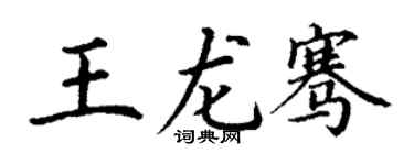 丁謙王龍騫楷書個性簽名怎么寫