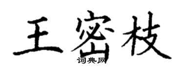 丁謙王密枝楷書個性簽名怎么寫
