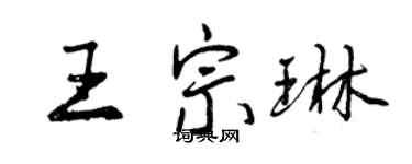 曾慶福王宗琳行書個性簽名怎么寫