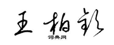 梁錦英王柏欽草書個性簽名怎么寫