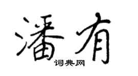 王正良潘有行書個性簽名怎么寫