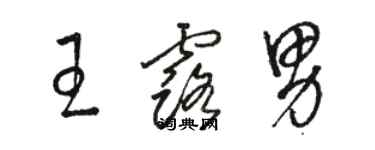 駱恆光王露男草書個性簽名怎么寫