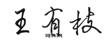 駱恆光王有枝行書個性簽名怎么寫