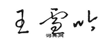 駱恆光王雪吟草書個性簽名怎么寫