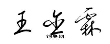 梁錦英王含霖草書個性簽名怎么寫