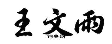 胡問遂王文雨行書個性簽名怎么寫