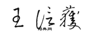 駱恆光王信獲草書個性簽名怎么寫