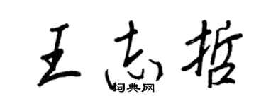王正良王志哲行書個性簽名怎么寫