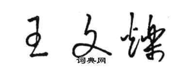 駱恆光王文爍草書個性簽名怎么寫