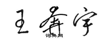 駱恆光王奔宇草書個性簽名怎么寫