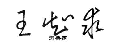 駱恆光王知求草書個性簽名怎么寫