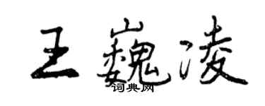 曾慶福王巍凌行書個性簽名怎么寫