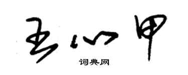 朱錫榮王心甲草書個性簽名怎么寫