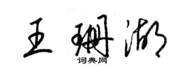 梁錦英王珊湖草書個性簽名怎么寫