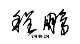 朱錫榮程鵬草書個性簽名怎么寫