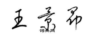 梁錦英王景昂草書個性簽名怎么寫