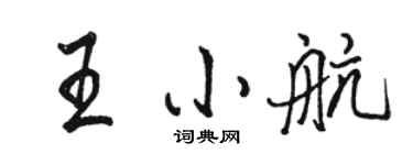 駱恆光王小航行書個性簽名怎么寫