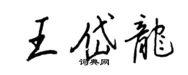 王正良王岱龍行書個性簽名怎么寫