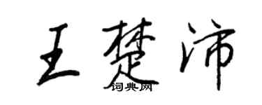 王正良王楚沛行書個性簽名怎么寫