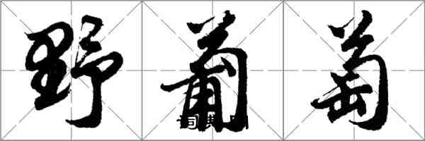 胡問遂野葡萄行書怎么寫