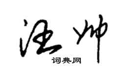 朱錫榮汪帥草書個性簽名怎么寫