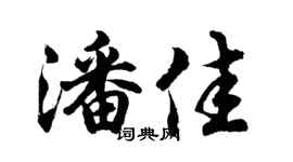 胡問遂潘佳行書個性簽名怎么寫