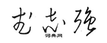 駱恆光武志強草書個性簽名怎么寫