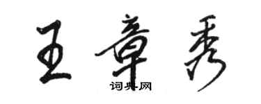 駱恆光王章秀行書個性簽名怎么寫