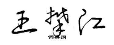 曾慶福王攀江草書個性簽名怎么寫