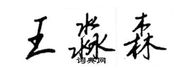 王正良王淼森行書個性簽名怎么寫