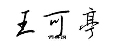 王正良王可亭行書個性簽名怎么寫