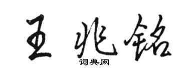 駱恆光王兆銘行書個性簽名怎么寫