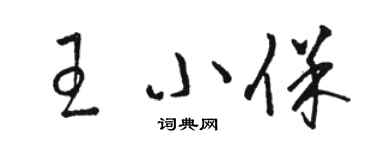 駱恆光王小保草書個性簽名怎么寫