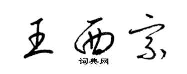 梁錦英王西宗草書個性簽名怎么寫