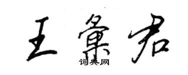 王正良王匯君行書個性簽名怎么寫