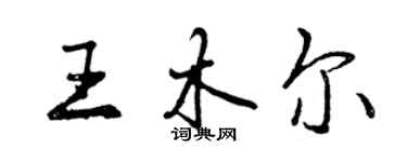 曾慶福王木爾行書個性簽名怎么寫