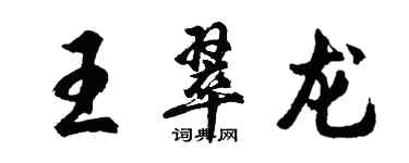 胡問遂王翠龍行書個性簽名怎么寫