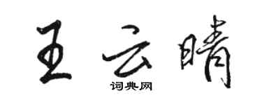 駱恆光王雲晴行書個性簽名怎么寫
